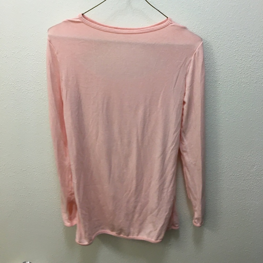 Pink soft long sleeve top with thumb holes
